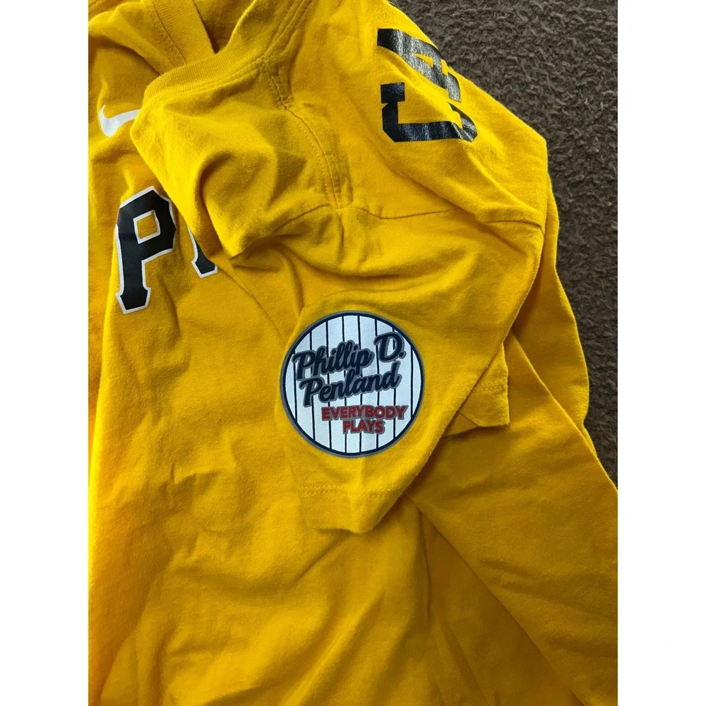Nike Pittsburgh Pirates Castillo 10 Youth Large Yellow MLB Baseball T-Shirt